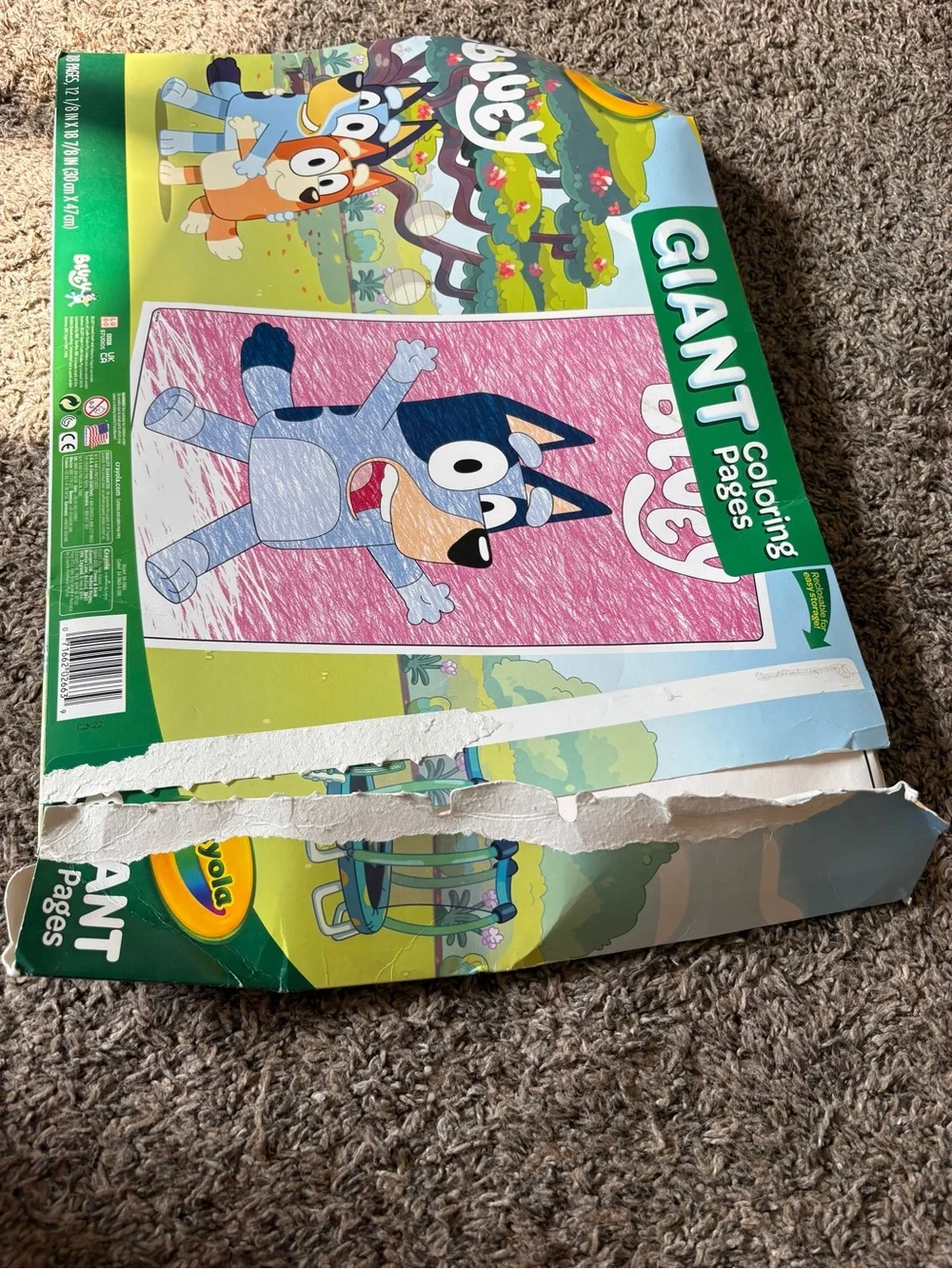 Crayola Bluey Giant Coloring Pages - opened pack!